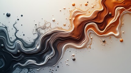 Poster - A painting of a wave with a black and gray line