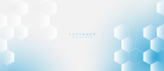 Aufkleber - Blue and White Hexagonal Abstract Background