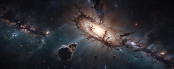Deep Space Galaxy with Milky Way Stars and Dust,  cosmos,  celestial,  astronomy