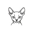 © Priyanut - Elegant Sphynx Cat: A Minimalist Line Art Portrait.  Intriguing gaze, sleek lines, captivating feline charm.