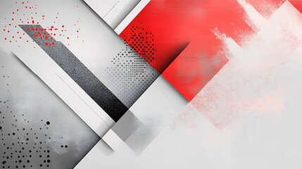 Wall Mural - a banner for presentations featuring bold red and gray geometric patterns with clean, professional a