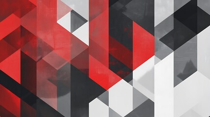 Wall Mural - a banner for presentations featuring bold red and gray geometric patterns with clean, professional a
