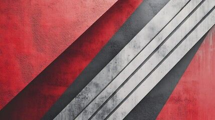 Wall Mural - a banner for presentations featuring bold red and gray geometric patterns with clean, professional a