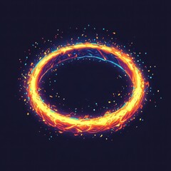 Wall Mural - fiery ring of energy glowing brightly in space