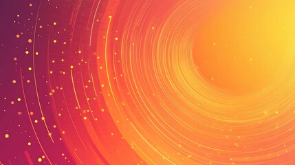Wall Mural - a colorful abstract banner featuring a radial gradient burst from deep orange to yellow with subtle 