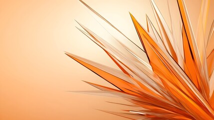 Wall Mural - striking dynamic orange abstract design with sharp angular geometric shapes