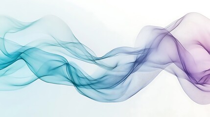 Wall Mural - a dreamy abstract banner with a soft gradient from teal to lavender, overlaid with flowing, semi-tra