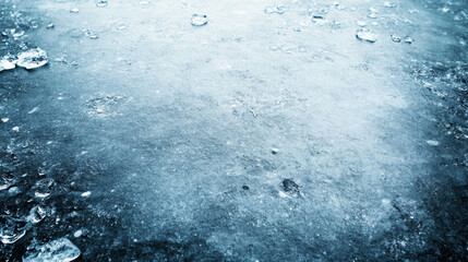 Wall Mural - ice floes are melting on a dark blue frozen ocean surface, creating a dramatic and textured scene