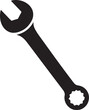 © Ramiz - Combination wrench and spanner open box icon vector silhouette for apps or websites