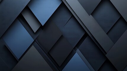 Wall Mural - a professional abstract banner with clean, overlapping blue and gray triangles and subtle gradients