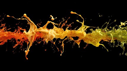 Wall Mural - colorful splashes creating abstract patterns in motion