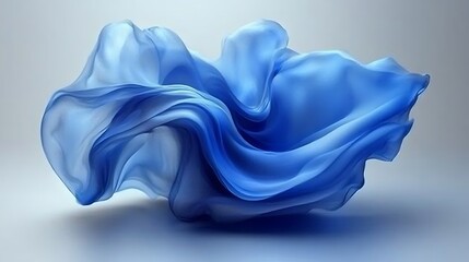 Wall Mural - abstract blue fabric folds. dynamic fabric. studio shot. possible use for fashion design