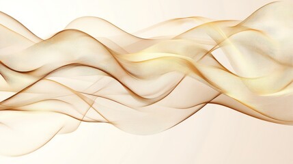 Wall Mural - elegant gold waves are complemented by a beige backdrop and a dash of sparkle in this design