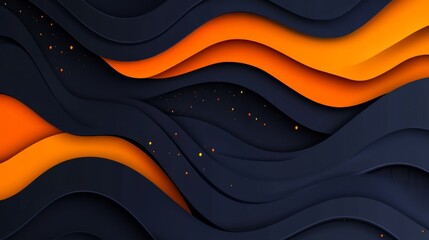 Wall Mural - an abstract representation of a wavy blue and orange background is enhanced with the addition of a g