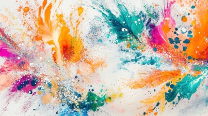 Wall Mural - vibrant abstract color splashes on glossy paper