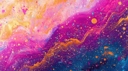 Wall Mural - vibrant ink splashes creating abstract patterns