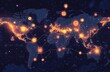 © Selvi - Global Network Illuminated Night World Map