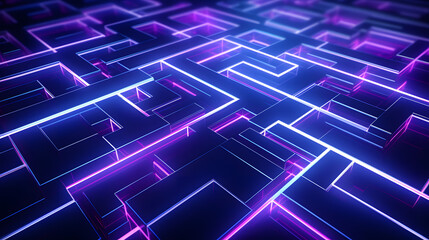 3d rendering of mind purple and blue abstract geometric background. Scene for advertising, technology, showcase, banner, game, sport, cosmetic, business, metaverse. Sci-Fi Illustration. Product displa
