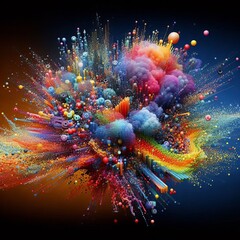 Wall Mural - Particle Swarm to Words