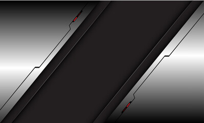 Wall Mural - Abstract metal cyber black circuit red light power futuristic technology geometric gey blank space design modern creative background vector