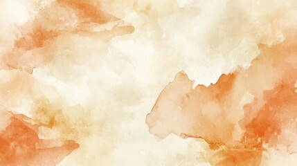 Wall Mural - Vintage watercolor background, light orange and white color palette, very soft