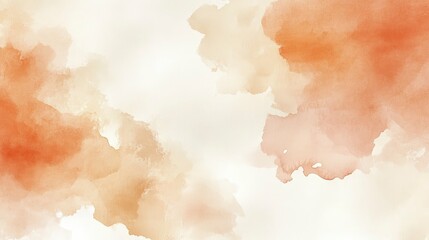 Wall Mural - Vintage watercolor background, light orange and white color palette, very soft, delicate watercolor texture