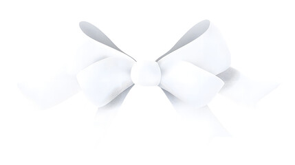 Aufkleber - Minimalist 3D white ribbon bow with a velvet texture and subtle lighting perfect for various decorative design elements and fashion accessories