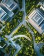 © peerawat - Aerial view of a corporate campus representing strategic growth and development