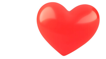 Aufkleber - Elegant 3D rendering of a shiny red heart with soft highlights and depth floating slightly above the surface on a transparent background in a cutout format