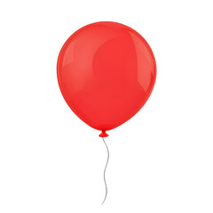 Fototapete - 3D cartoon of a single glossy red balloon floating gently with a smooth reflective surface isolated on a transparent background in a cutout style  The balloon is a vibrant