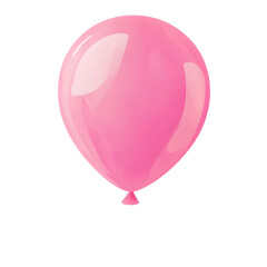 Fototapete - Shimmering Pink Balloon Floating Gently with Smooth Reflective Surface and Soft Highlights on Transparent Background in Cutout Style 3D Cartoon