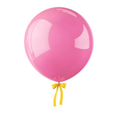 Aufkleber - Elegant 3D rendering of a pastel pink helium balloon with a delicate ribbon tied at the bottom symbolizing and joy  Transparent background cutout format for versatile usage