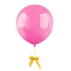 Aufkleber - Elegant 3D rendering of a pastel pink helium balloon with a delicate ribbon tied at the bottom symbolizing and joy  Transparent background cutout format