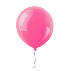 Fototapete - charming 3d pink balloon with a slightly inflated shading and a silky ribbon curling at the base per