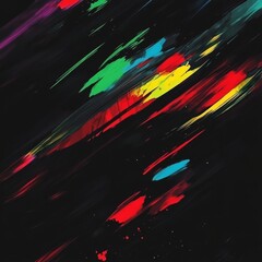 Aufkleber - Abstract Color Streaks on Dark Background: A Dynamic Display of Artistic Expression and Modern Design