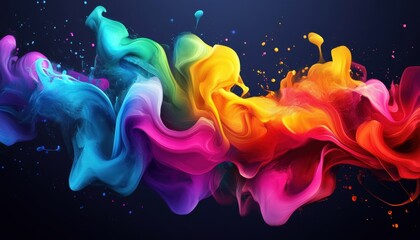 Wall Mural - a colorful, swirling line of paint that is bright and vibrant. the colors are all different and seem