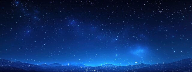 Wall Mural - a starry night sky with a mountain range in the background. the sky is filled with stars and the mou