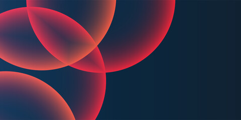 Wall Mural - dark background, header or banner design with large red and purple overlaying globes, bubbles patter