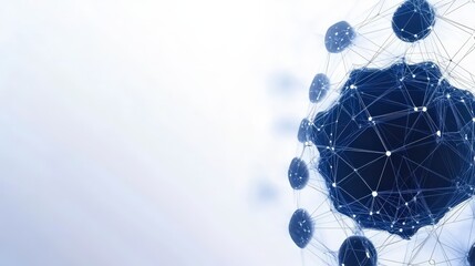 Wall Mural - abstract sphere with network of dots on a futuristic background representing data transfer technolog