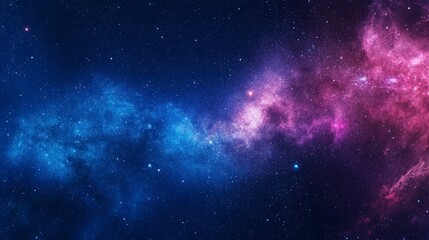 Wall Mural - A starry night sky painted with an array of colors, showcasing the Milky Way galaxy and distant stars. The background is dark blue with hints of purple