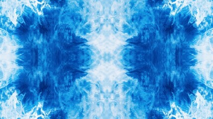 Wall Mural - Abstract tie-dye background with blue and white colors, creating an artistic pattern