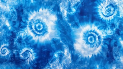 Wall Mural - Abstract tie-dye background with blue and white colors, creating an artistic pattern