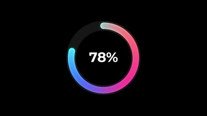 Wall Mural - Science Futuristic Loading Circle Ring Percentage Chart. Loading Transfer Animation 0-90% in science effect. loading futuristic circle ring orb bar Gradient animation stock video. 