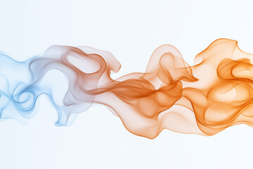 Wall Mural - Abstract wallpaper featuring flowing blue and orange waves on a light background for artistic and modern spaces