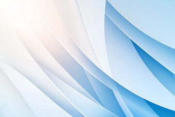 Wall Mural - Abstract wallpaper with smooth flowing shapes in soft blue and white tones creates a tranquil atmosphere for various applications