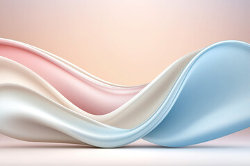 Wall Mural - Soft flowing waves in pastel colors create an abstract backdrop for modern designs and creative projects