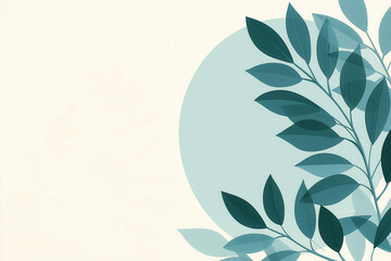 Wall Mural - Decorative abstract wallpaper featuring soft green leaves against a light background for modern interior design