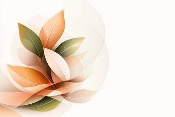 Wall Mural - Abstract wallpaper design featuring soft pastel leaves creating a calming and serene background for various applications