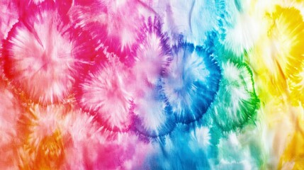 Wall Mural - tie-dye pattern vibrant colors and white background