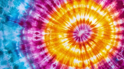 Wall Mural - tie-dye pattern vibrant colors and white background